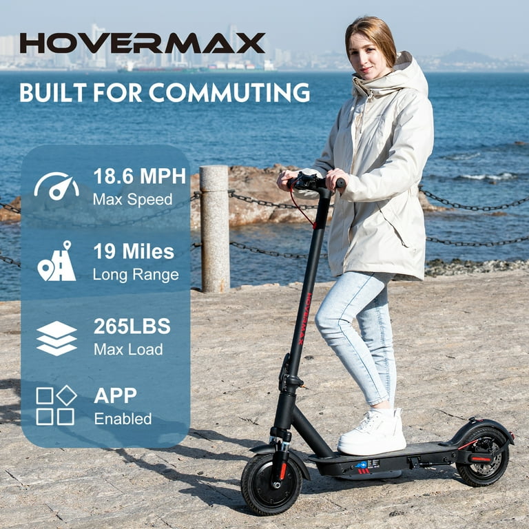 HOVERMAX Electric Scooter 350W Motor Up to 18.6 MPH & 19 HOVERMAX Electric Scooter 350W Motor Up to 18.6 MPH & 19