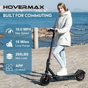 HOVERMAX Electric Scooter for Adults, Dual Suspension, 350W Motor, 18.6 MPH & 19 Miles Range, 8.5'' Solid Tires, Foldable Design, APP Control