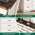 thumbnail image 4 of 63" Farmhouse Dresser with 9 Drawers with Power Charging Station, Rustic Chest of Drawers Wood Organizer TV Stand for Bedroom Living Room, 4 of 8