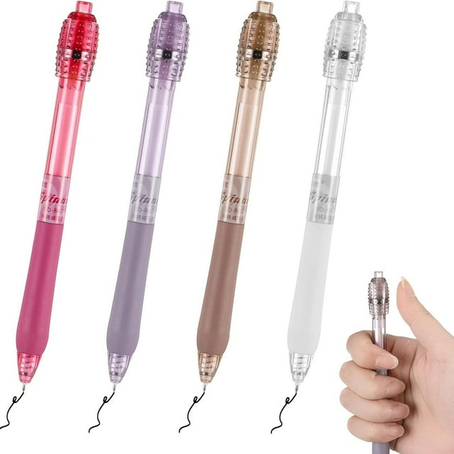 2026 Fidget Spinner Pen Set, 4-Pack Retractable Ballpoint with Rotating Top, Stress Relief Writing Tool for Focus, Smooth Ink for Office & Classroom Use - Pink