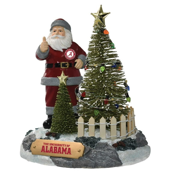 The Memory Company Alabama Crimson Tide Santa Figurine with LED Tree