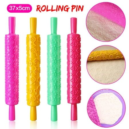 4 Types Embossing Baking Pastry Cake Roller Festival Rolling Pin Decorating Mold Tool (Best Type Of Rolling Pin)