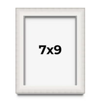 7x9 Shadow Box Silver Brushed Striped Display Frame | 1.625 Inches Deep | 1 Inch Moulding Width |