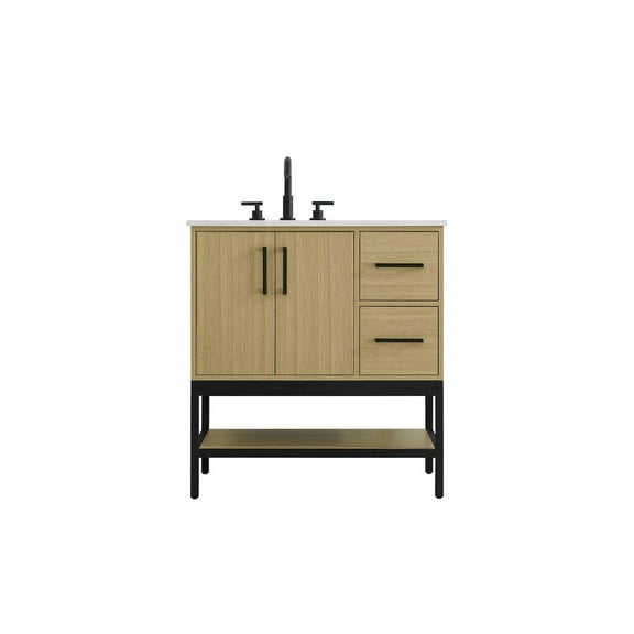 Elegant Kitchen and Bath 32 Inch Single Bathroom Vanity In Honey Brown