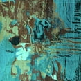thumbnail image 1 of Ahgly Company Indoor Square Oriental Turquoise Blue Industrial Area Rugs, 8' Square, 1 of 4