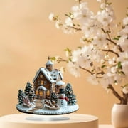 PEIBang Christmas Table Decorations,Snow House Decor Christmas Centerpiece,Christmas Village Houses for Home Kitchen