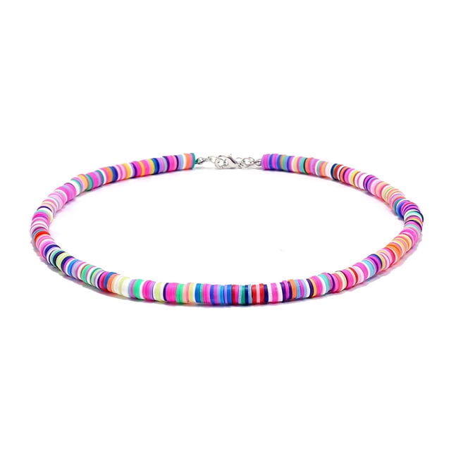 Collier de Perles Heishi Mode Bohème Collier de Surfeur Heishi Collier Ras du Cou