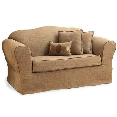 Home Trends Basic Tweed Sofa Slipcover, Chocolate