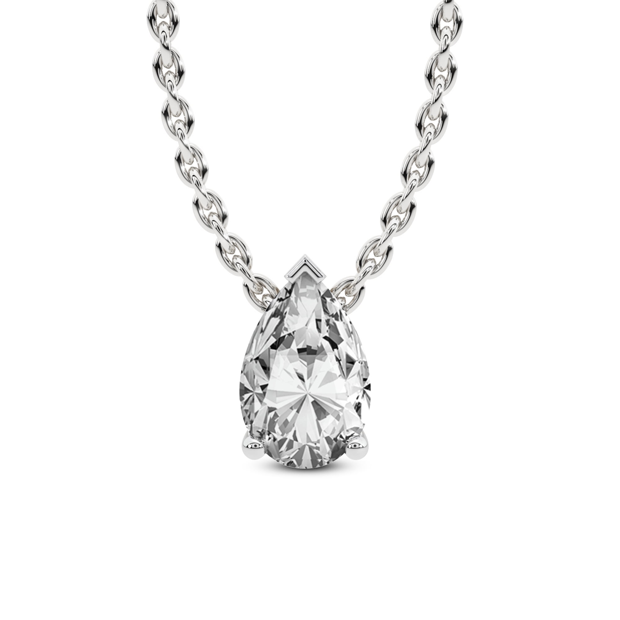 Lab Diamond Pendant Necklace For Women 1.5 Ct IGI Certified Pear Lab