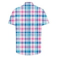 thumbnail image 4 of Njoeus Short Sleeve Button Up Shirts for Men Summer Regular Fitted Plaid Shirts Casual Work Shirt Tops & Blouse （Available In Big & Tall) 3X 4X 5X Clearance Blue, 4 of 5