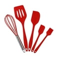 thumbnail image 2 of ZZkhGO 5-Piece Silicone Baking Utensil Set, Non-Stick Kitchen Tools with Spatula Whisk Brush, Heat-Resistant Oven Safe Cooking Accessories for Baking, Red, 2 of 6