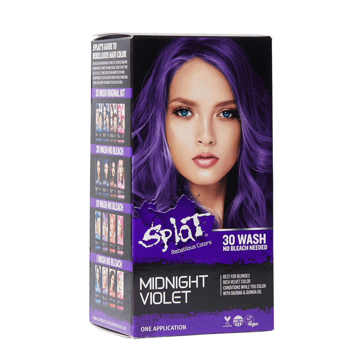 Splat 30 Wash Semi Permanent Purple Hair Color No Bleach