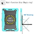 thumbnail image 4 of Kids Case for iPad 9th/ 8th/ 7th Generation 2021 2022 2019,TECH CIRCLE Heavy Duty Hybrid Shockproof 360 Rotating Stand Anti Scratch Drop-Proof Protection Case with Hand Shoulder Strap,Mint+Black, 4 of 8