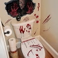 thumbnail image 2 of Etiqueta de la pared autoadhesiva extraíble anti-decoloración impermeable pelar y pegar Festival Prop fuerte adherencia Horror Halloween Zombie sangre huella de mano Windo, 2 of 5