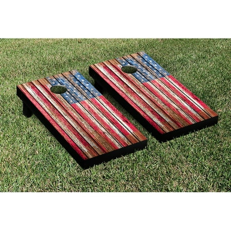Victory Tailgate NCAA United States US Flag Distressed Wood Cornhole Game Set