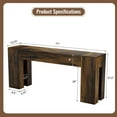 thumbnail image 5 of Extra Long Sofa Console Table for Entryway Living Room, 71-Inch Farmhouse Wood Behind Couch Table, Rectangular Accent Console with Wooden Double Base for Hallway Foyer Entrance, Rustic Brown, 5 of 7