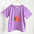 thumbnail image 4 of Gubotare Toddler Girls Clothes Girls Super Soft Short Sleeve T Shirts Print Cute Design (Purple,Size 2-3 Years), 4 of 5
