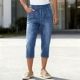 thumbnail image 2 of Hurxie Jean Capri Pants for Women High Waisted Ripped Skinny Jeans Stretchy Denim Capris Cropped Jeggings with Pockets Navy,2XL, 2 of 6