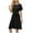 Black, variant on Loopsun Womens Dresses, Summer Dresses for Women, Fashion Women Solid Color Short Sleeve Round Neck Back Waist Lace Up Fold A-line Skirt Dress Black XXL