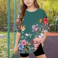 thumbnail image 5 of Virmaxy (5-15 Years) Boys Girls Fashion Casual Shirt Teenagers Solid Color Short Sleeve Round Neck Top Summer Loose Casual Trendy Pullover Shirt Multicolor-24 12 Years, 5 of 8