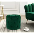 thumbnail image 2 of Homebeez Round Velvet Ottoman,Cushion Padded Seat, Footrest Stool for Entryway Bedroom Living Room, 2 of 5