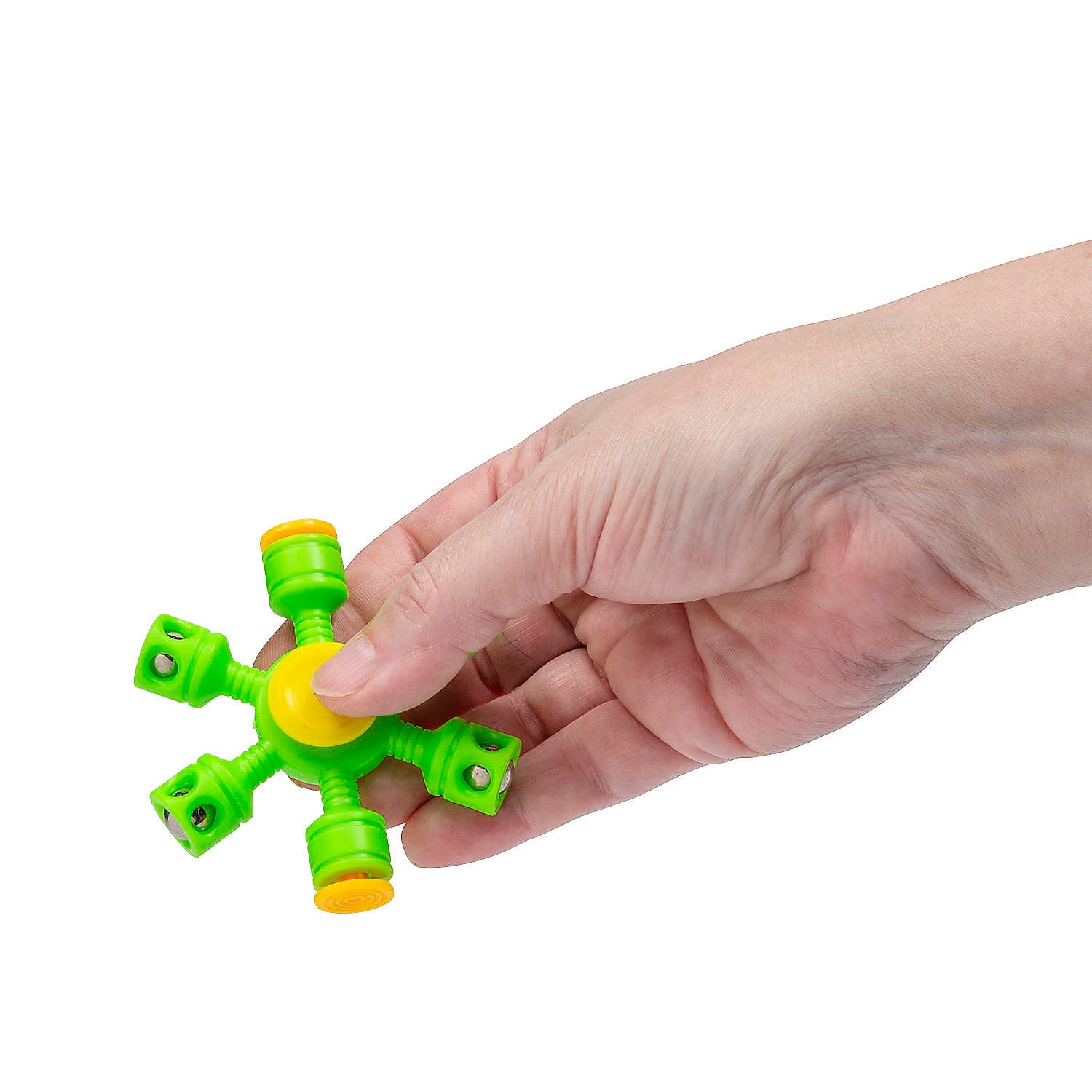 Fun Express 2 3/4" Brightly Colored Two Direction Weighted Plastic Fidget Spinners - 12 Pieces