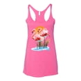thumbnail image 2 of Wild Bobby, Flamingo Love Print, Animal Lover, Women Tri-Blend Racerback Tank Top, Vintage Pink, Medium, 2 of 4