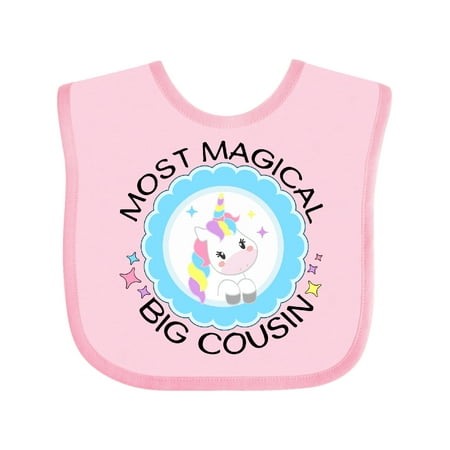 

Inktastic Most Magical Big Cousin Badge- Cute Unicorn Girls Baby Bib