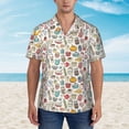 thumbnail image 4 of Balery Cooking Utensils Print Men's Hawaiian Shirts Short Sleeve Beach Shirt Relaxed Fit Vacation Button Down Shirts-, 4 of 9