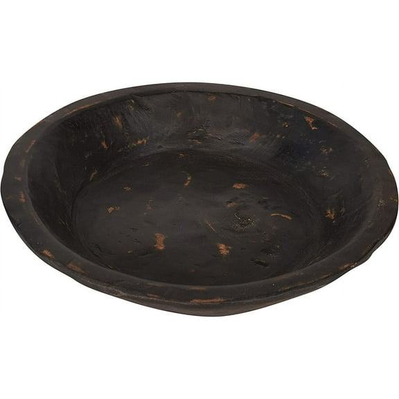 Round Rustic Wooden Dough Bowl-Batea-Black