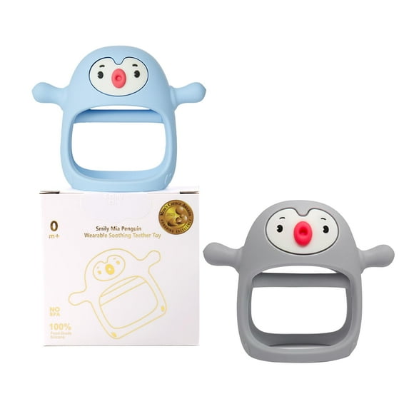 Juguetes para la dentición Smily Mia Penguin de 0 a 6 meses con chupete de 3 a 6 m