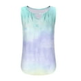 thumbnail image 6 of Tie Dye V Neck Tank Top Women Sleeveless Vest Multicolor Casual Basic Tunic Shirt Cotton Blouse Y2K Vacation Beach Tee With Keyhole Detail, 6 of 6