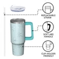 thumbnail image 3 of Holiday Snowman 30oz Christmas Mug with Straw, Stainless Steel Insulated Coffee Cup with Handle, Winter Gift Travel Water Bottle for Adults, 3 of 5