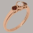 thumbnail image 2 of LBG British Made 18k Rose Gold Ring with Natural Opal & Garnet Womens Anniversary Ring - 33 size options - Size 4, 2 of 7