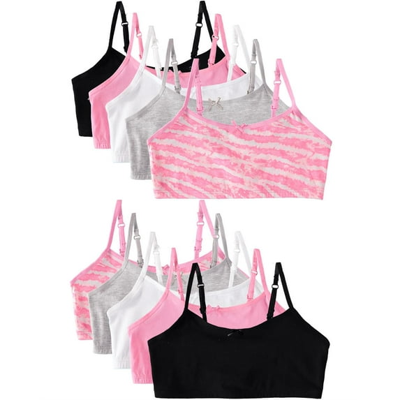 Chloe B. Popular Girls 7-14 Cotton 10-Pack Bra Hot Pink Medium