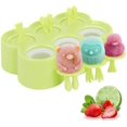 thumbnail image 1 of Cartoon Popsicle Molds, 6 Pieces BPA Free Popsicle Maker Reusable Ice Pop Molds With Sticks, Easy Release & Clean for Family DIY Homemade Popsicle - Green, 1 of 8