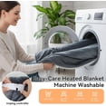 thumbnail image 3 of Qoosea Heated Blanket Throw Electric Blanket Twin Throw 50 * 60 inch with 9 Heating Levels 9 Timer Settings Auto Shut Off Soft Flannel Heating Blanket Wrap Warm for Home Office Room Gray, 3 of 9