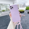 thumbnail image 2 of Crossbody Lanyard Necklace Strap Soft Phone Case For iPhone 15 14 13 12 Pro Max INS Solid Color Lens Protection Shockproof Cover LXY, 2 of 6
