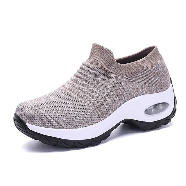 XIHAHA, nuevos zapatos para caminar para mujer, zapatos deportivos a la moda, zapatillas de deporte con plataforma de otoño, zapatos planos sin cordones cómodos para exteriores para mamá, zapatos para
