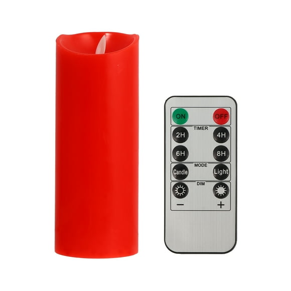 1 Set Red LED Candle Lamps Smokeless Candle Lamps Decor with Remote Controller