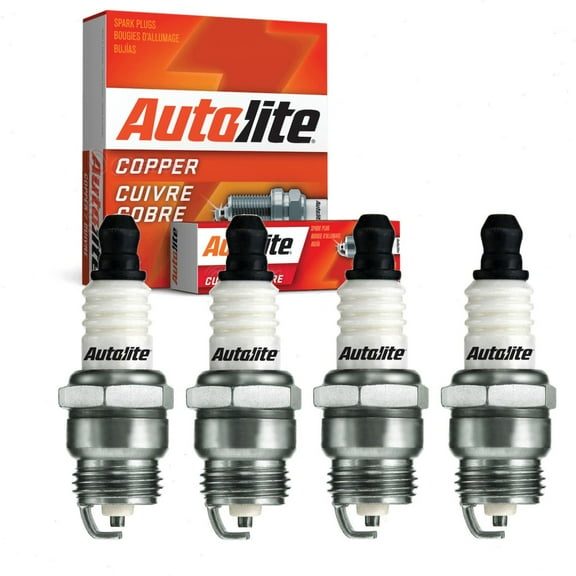 4 pc Autolite 2554 Copper Core Spark Plugs for 1270 6040 855 Ignition Wire Secondary