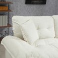 thumbnail image 5 of 84" Chenille Recliner Sofa, Cozy Sofa Loveseat with Sturdy Wood Legs, Cloud Thicken Cushion Deep Seat Sofa Couch with 2 Throw Pillows & Memory Foam for Living Room Apartment Office Lounge, Beige, 5 of 7