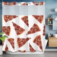 thumbnail image 2 of Realistic Food No Hook Shower Curtain with Snap in Liner Pepperoni Pizza Yummy Thin Crust Waterproof Bathroom Shower Curtain with See Through Top Window for Bathtub 72" x 78", 2 of 9