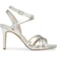 thumbnail image 2 of Charles David Hippy Silver Dainty Metallic Ankle Strap Formal Dress Sandals (Silver Dainty, 6.5), 2 of 5