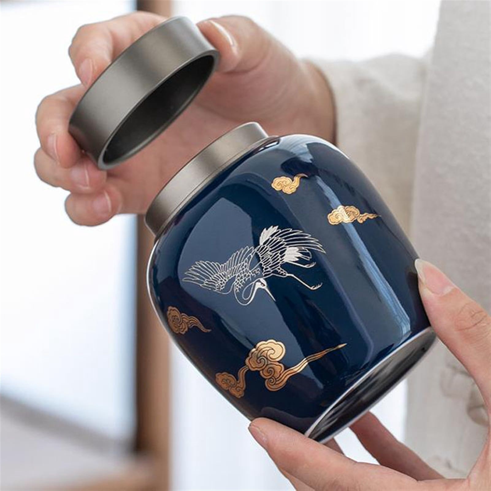 Funeral Cremation Urns For A Small Of Pet Ashes And Memorial Hand Painted Ceramics Sealed Jar Burial Urns At Home