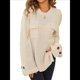 thumbnail image 3 of Blusas de Punto para Mujer 2025, Suéter de Cuello Redondo de Larga Extragrande, Blusas Informales de Negocios, Suéter Básico. Albaricoque XL, 3 of 10