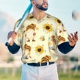 thumbnail image 6 of Daiia Watercolor Bee Honey Honeycomb Bee Mens Baseball Jersey Button Down Shirts Short Sleeve Sports Uniforms-Large, 6 of 9