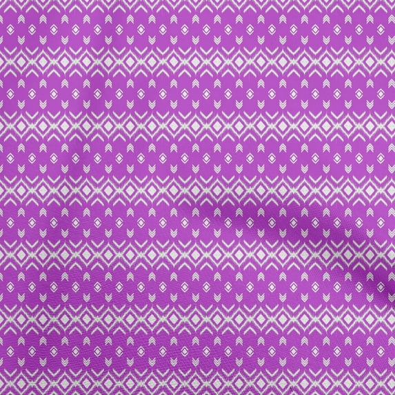 oneOone Cotton Silk Fuschia Pink Fabric Ikat Fabric For Sewing Printed Craft Fabric By The Yard 42 Inch Wide