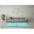 thumbnail image 3 of Ahgly Company Indoor Square Persian Light Blue Traditional Area Rugs, 4' Square, 3 of 4