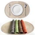 thumbnail image 2 of CSCHome Placemats Kitchen Table Decorative Mat Anti-Slip and Anti-Scald Polyester and Cotton Mat 19.7x13.8inch (Brown), 2 of 5